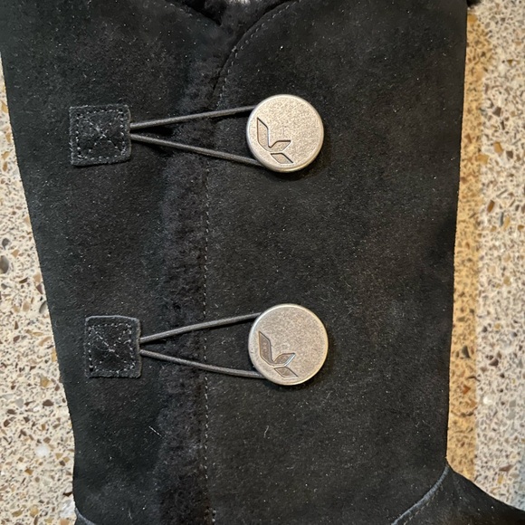 Koolaburra Black Suede Button-Detail Boots - Picture 3 of 9